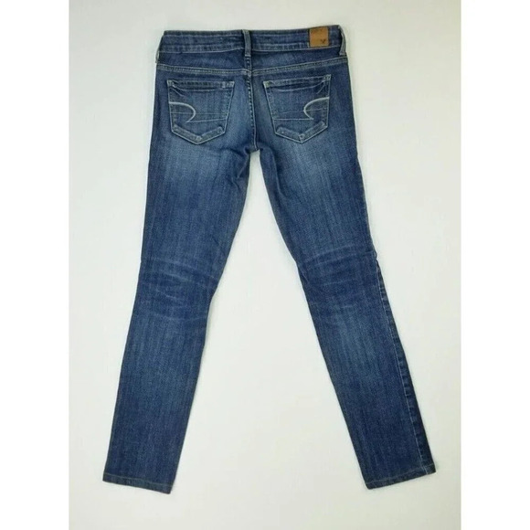American Eagle Size 2 Regular Women's Stretch Skinny Blue Denim 99% Cotton Jeans - Picture 1 of 9